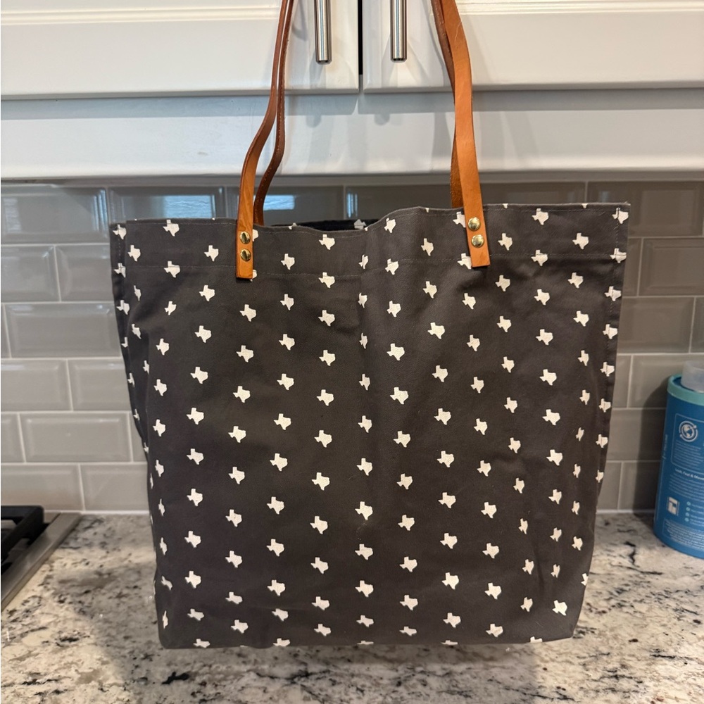 Newton Supply Co. Gray Canvas Tote with Texas Logos